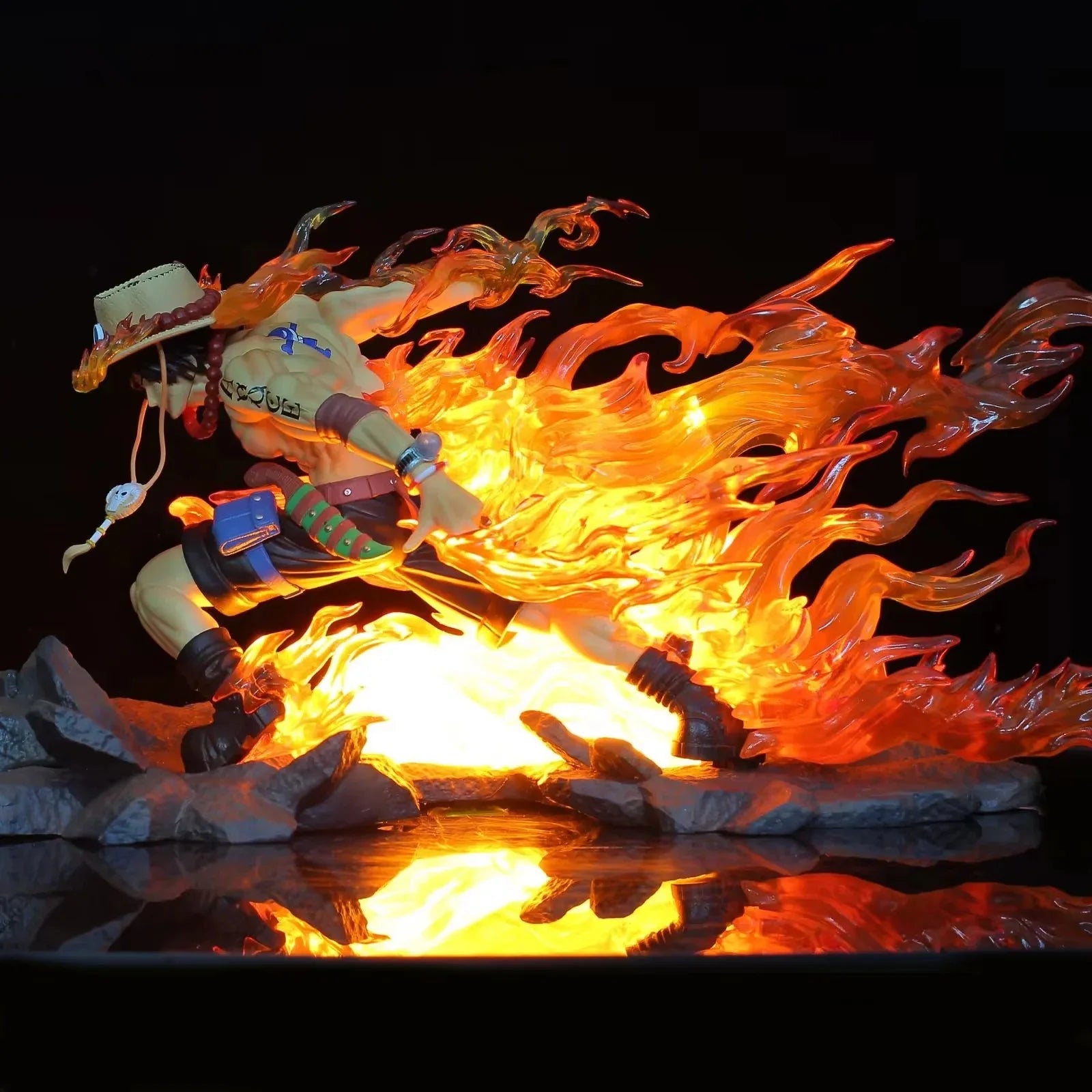 Anime One Piece Whitebeard Pirates Portgas D Ace Battle Ver. GK PVC Action Figure Statue Collectible Model Kids Toys Doll Gifts