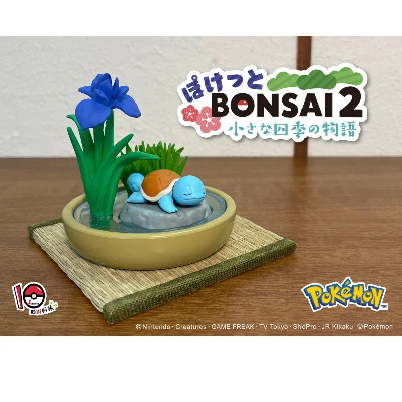 Original Re-ment Pokemon Potted Plant Figure Froslass Chespin Pikachu Squirtle Growlithe Lugia Model Action Figurine Xmas Gift