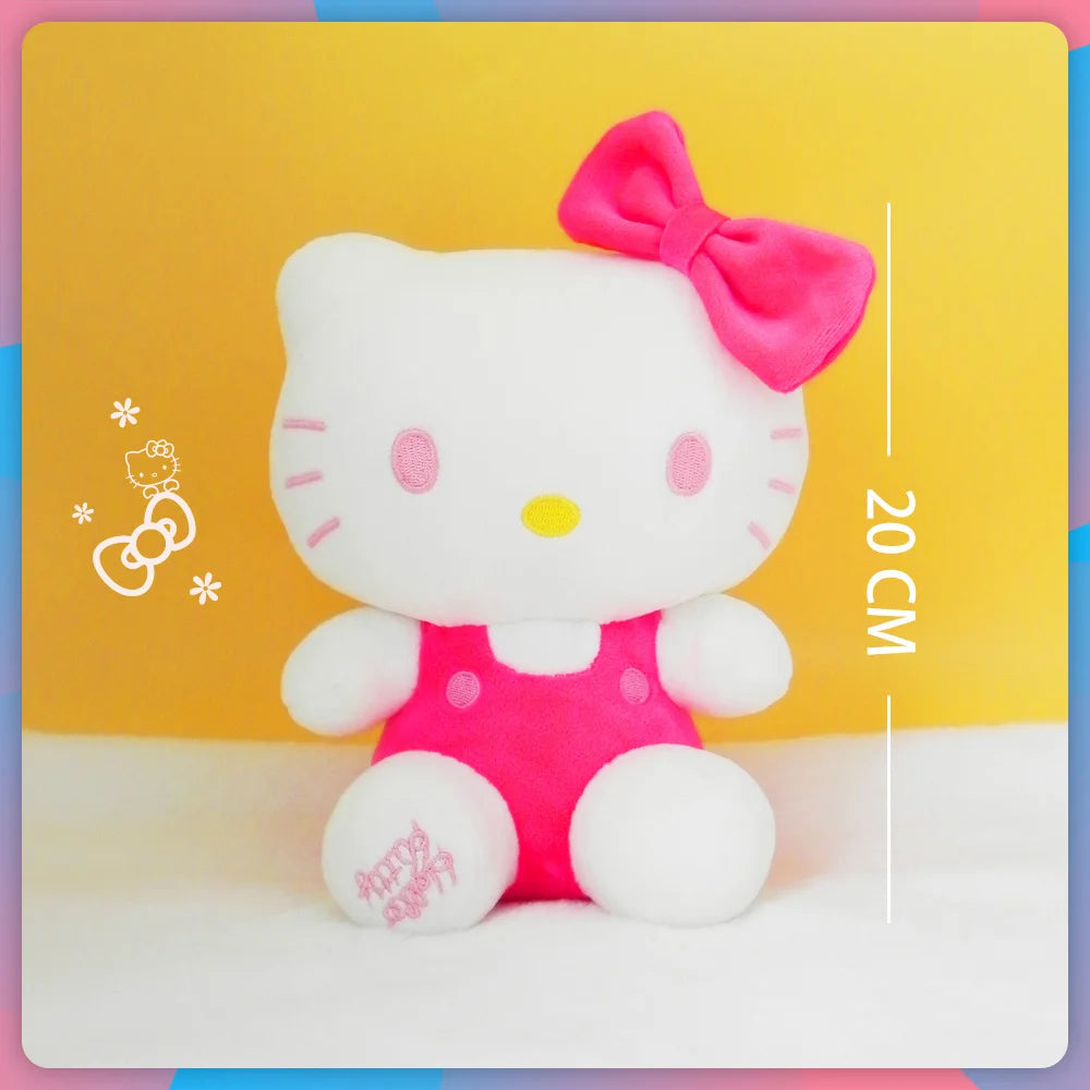 20cm Anime Sanrio Plush Toys Kawaii Hello Kitty Cinnamoroll Kuromi Pom Pom Purin cat Gift Dolls Stuffed Children Plushies Doll