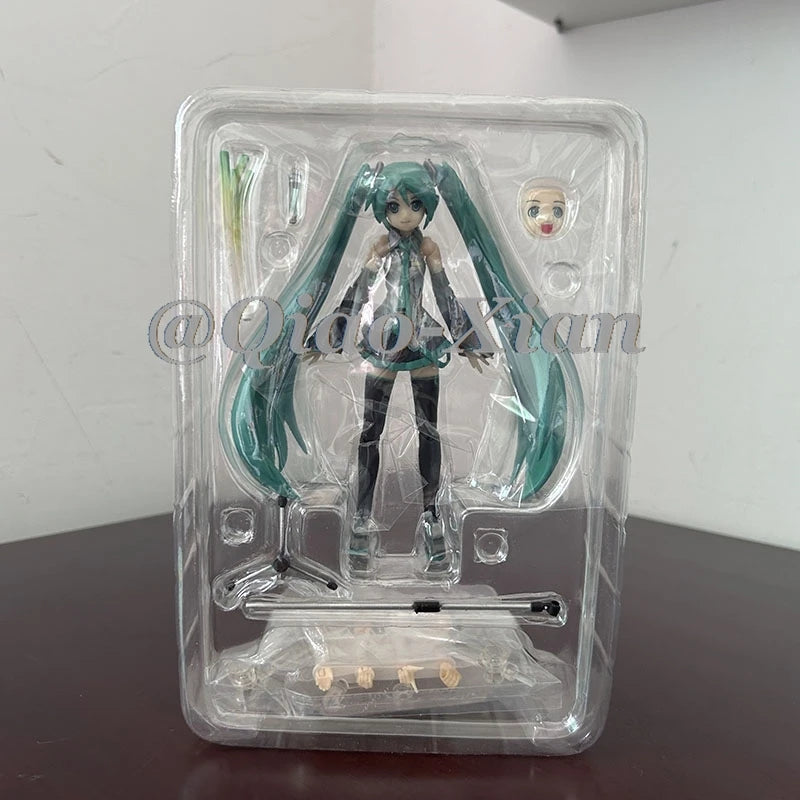 14cm Anime Hatsune Miku Figma 014 Joint Movable Face Change Boxed Doll PVC Action Figure Cute Model Toys Birthday Gift For Girls
