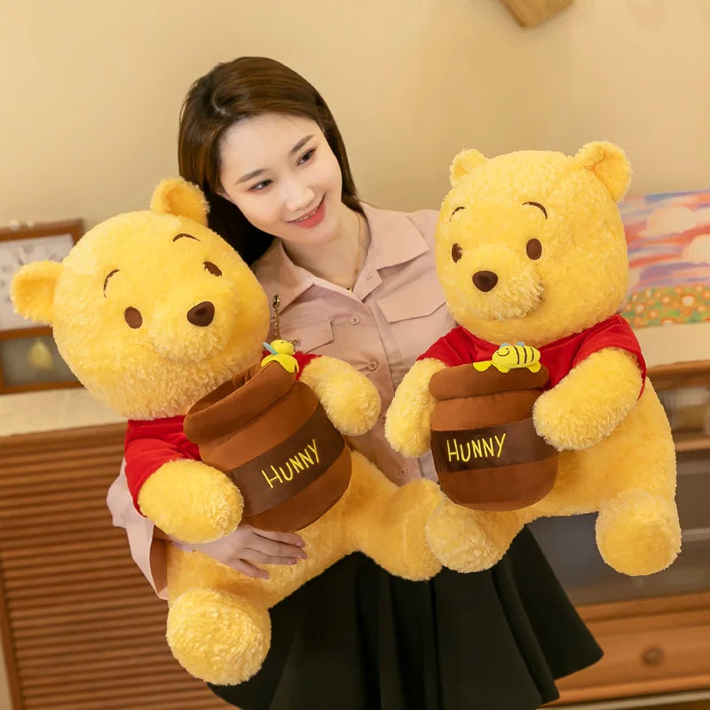 35-55cm Disney Honey Jar Winnie The Pooh Anime Soft Plush Toys Kawaii Pooh Bear Stuffed Animal Dolls Children Kids Birthday Gift