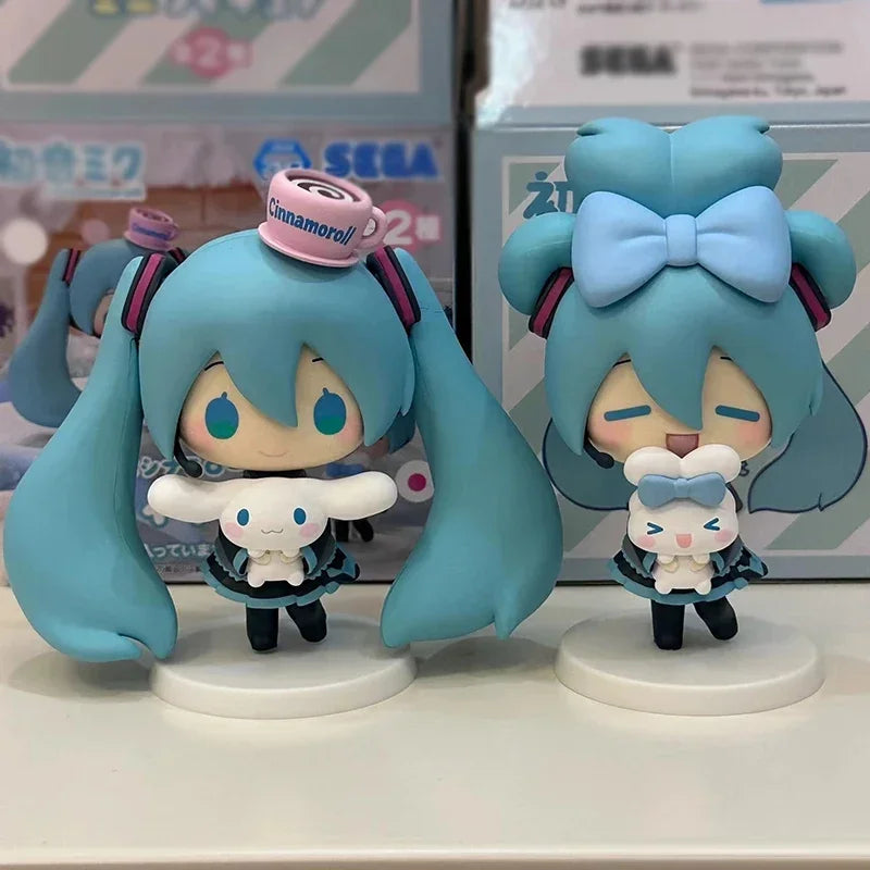 Anime Hatsune Miku Cinnamoroll Antion Figure Cute Beautiful Miku Cartoon Figurine Q Version PVC Model Decorations Children Gift