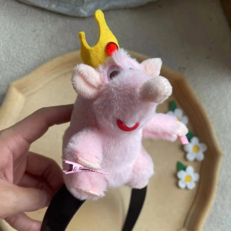 Disney Ratatouille Headband Cartoon Anime Character Plush Doll Grabbing Bangs Funny Accessories Girls Kawaii Toy Gift