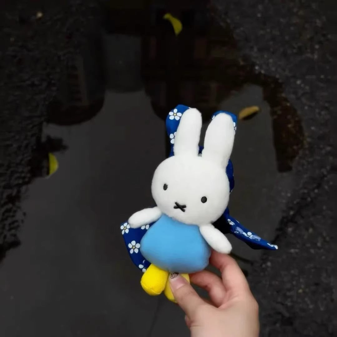 Japanese cute miffy Miffy exhibition blue raincoat Miffy doll pendant surrounding pendant cute