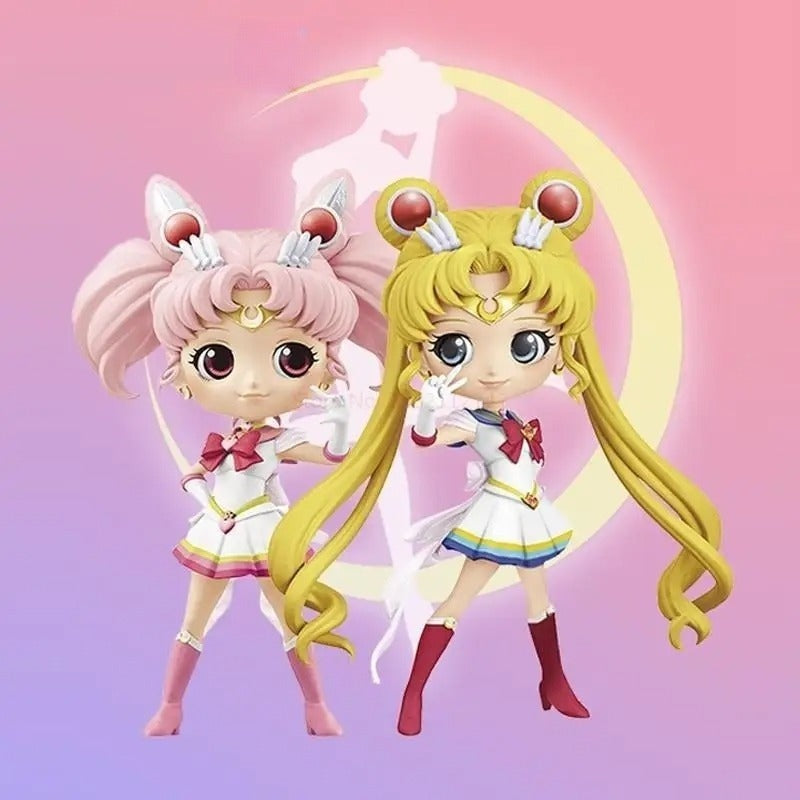 Hot Bandai Figuarts Qposket Toys Sailor Moon Cosmos Tsukino Usagi Eternal Sailor Moon Anime Action Figures Model Collection Gift
