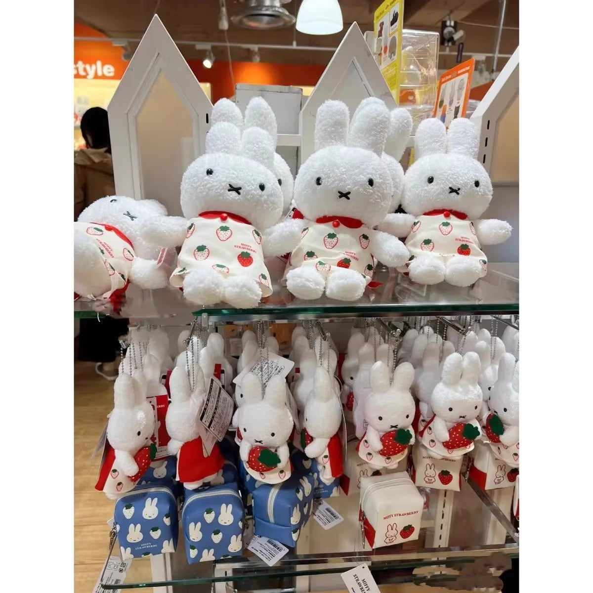 Japanese cute miffy hand holding strawberry Miffy doll pendant surrounding pendant cute