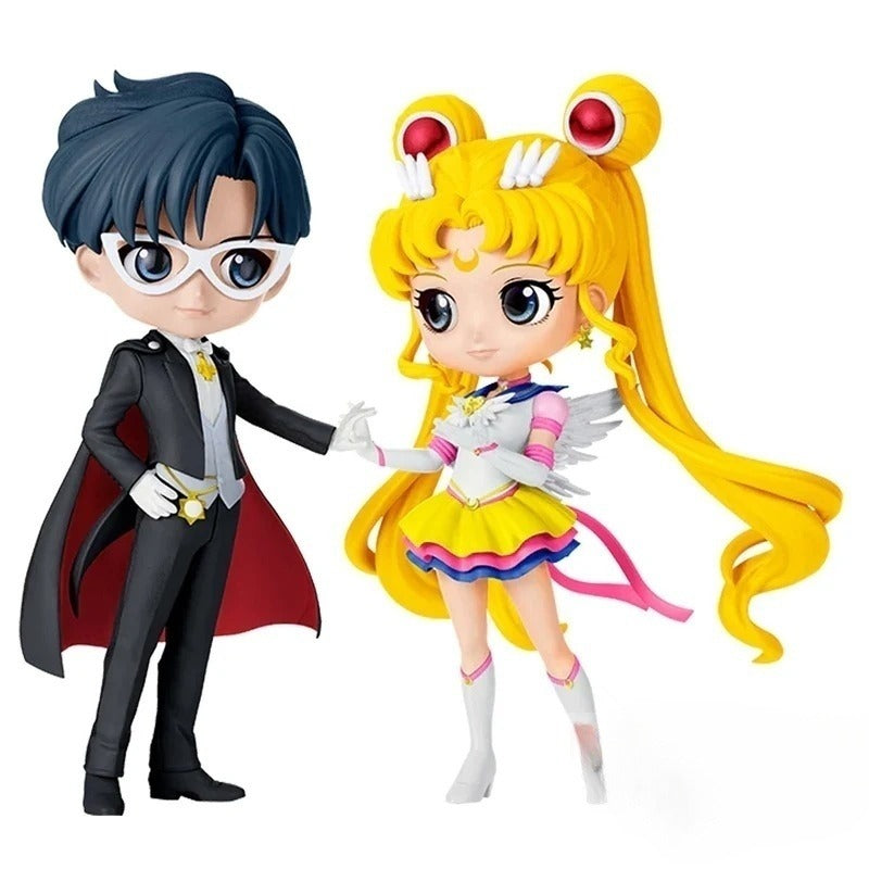 Hot Bandai Figuarts Qposket Toys Sailor Moon Cosmos Tsukino Usagi Eternal Sailor Moon Anime Action Figures Model Collection Gift