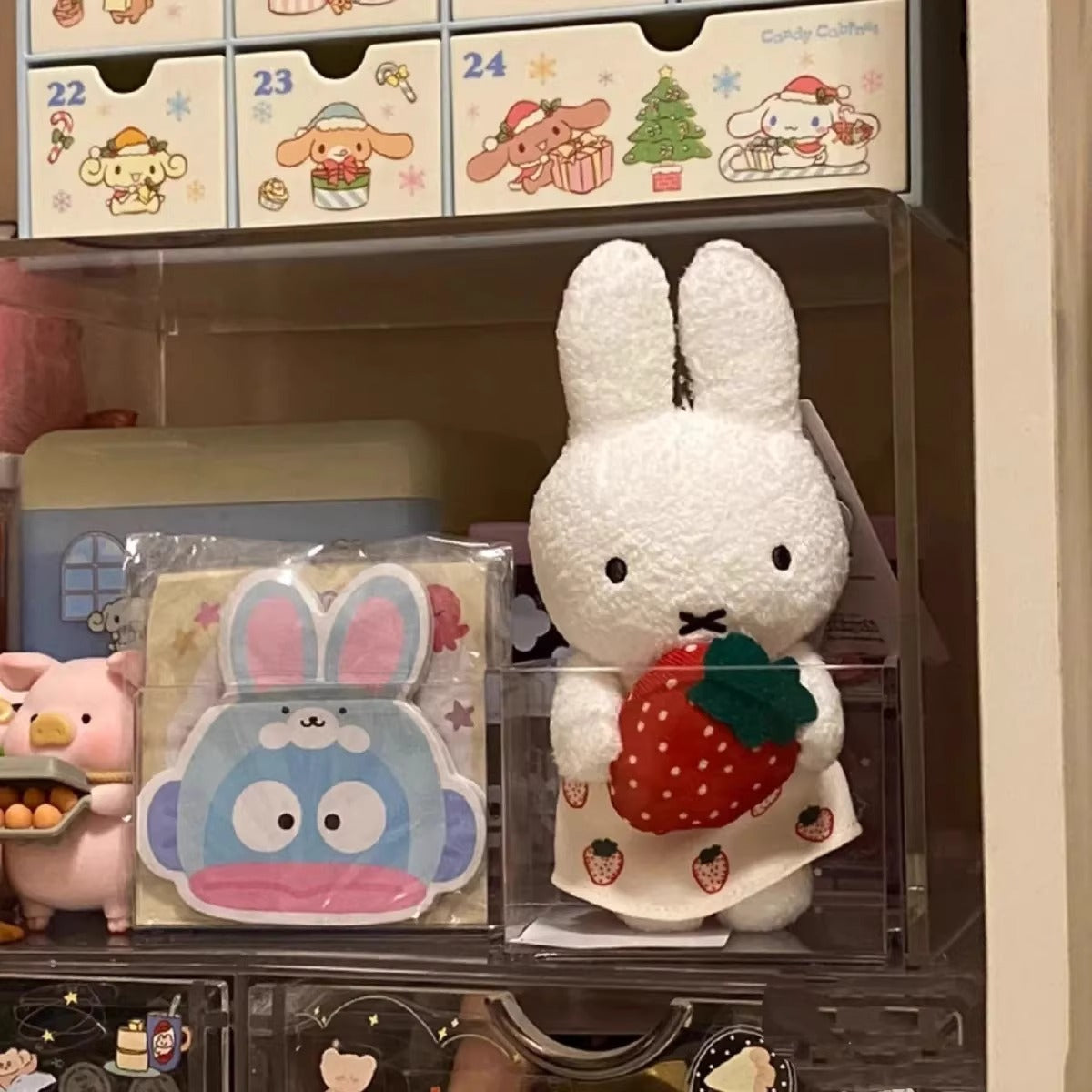 Japanese cute miffy hand holding strawberry Miffy doll pendant surrounding pendant cute