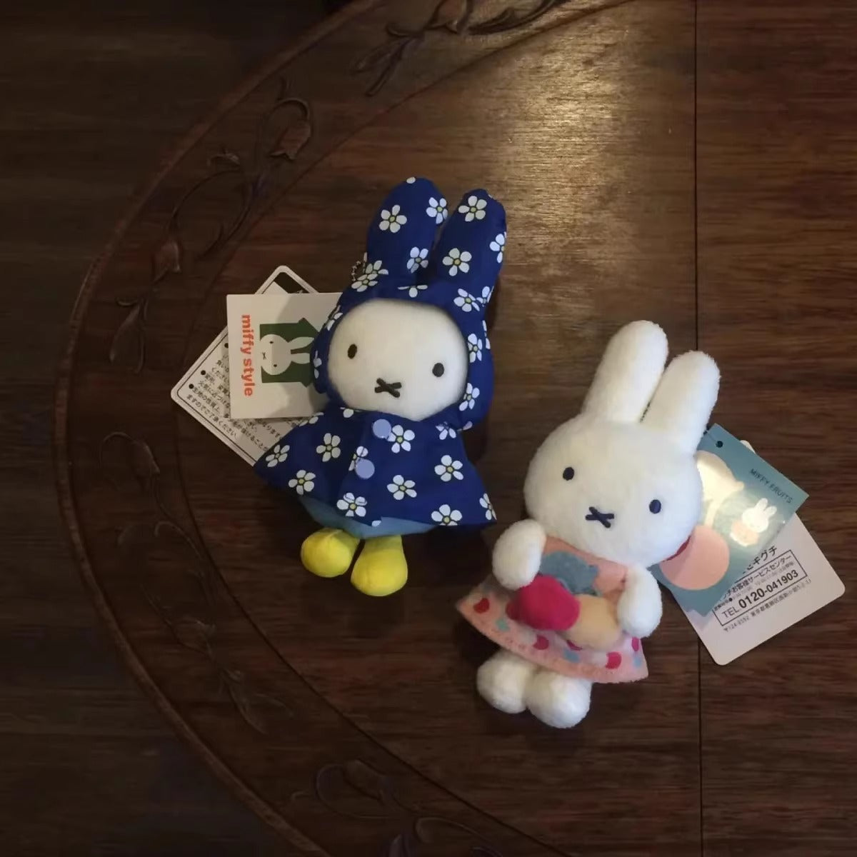 Japanese cute miffy Miffy exhibition blue raincoat Miffy doll pendant surrounding pendant cute