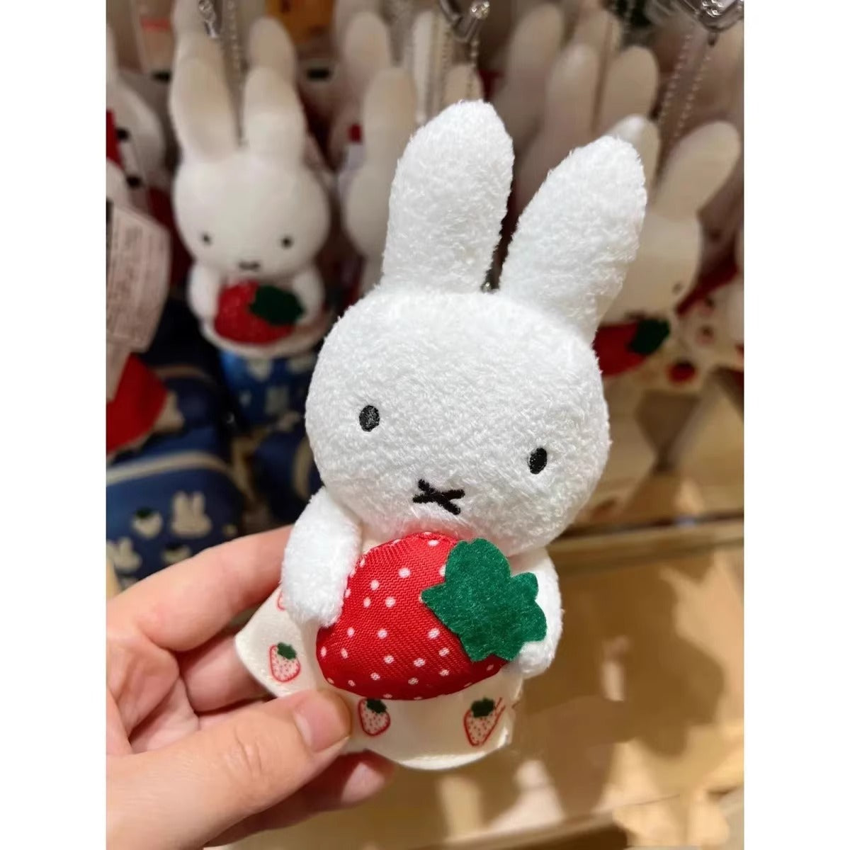 Japanese cute miffy hand holding strawberry Miffy doll pendant surrounding pendant cute