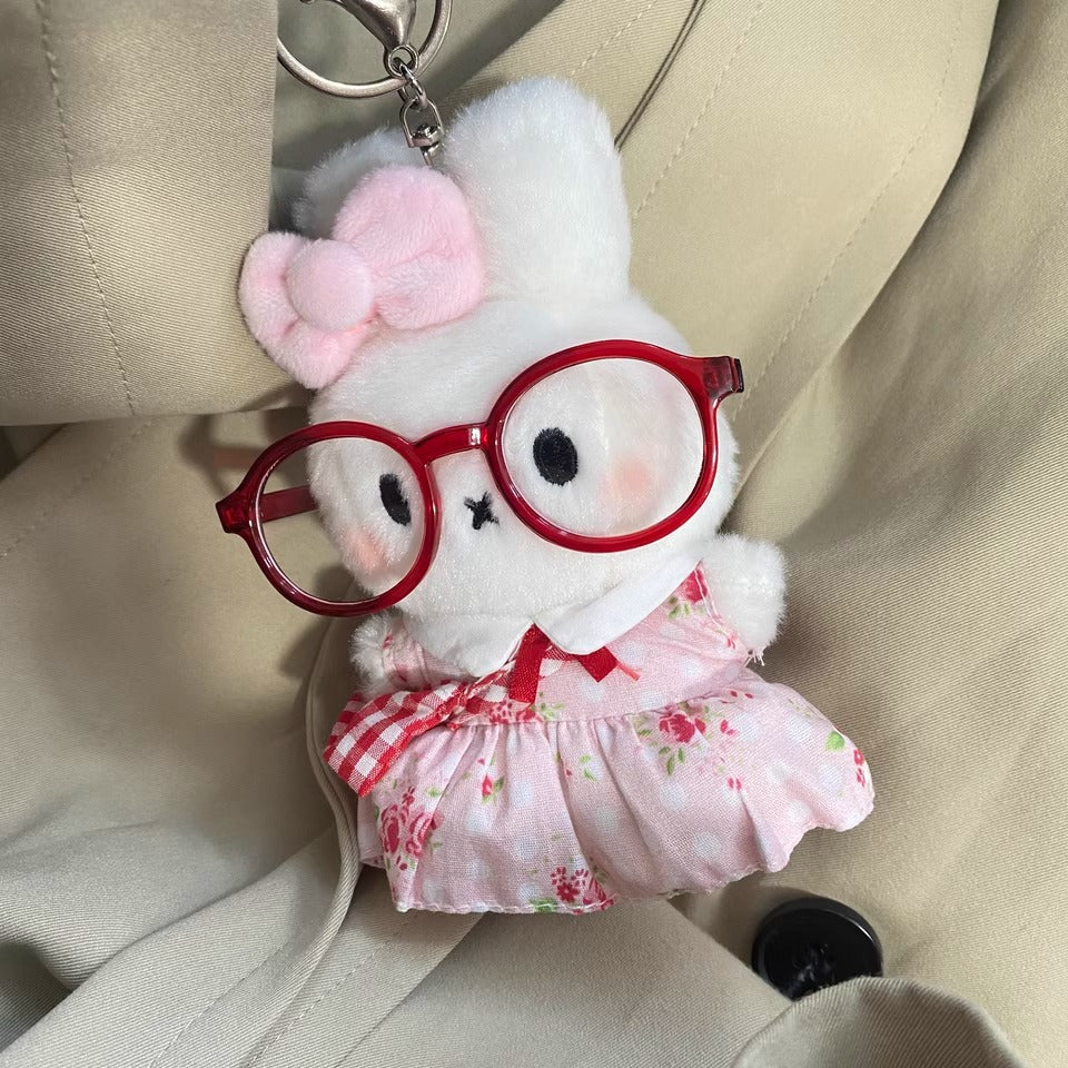 Bag pendant cute plush girl heart broken flower skirt rabbit keychain gift