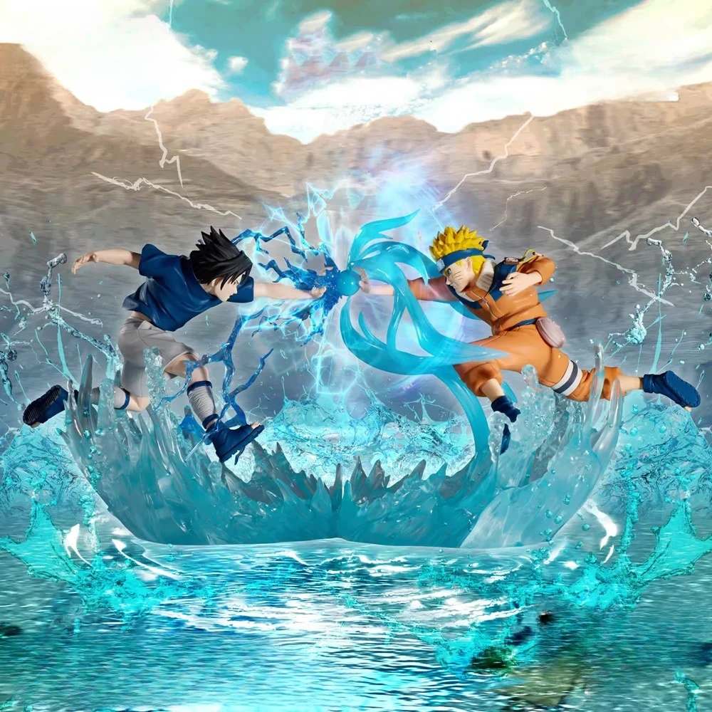 Original BandaiAnime Figure Naruto Combination Battle Naruto Uzumaki Uchiha Sasuke PVC Shippuden Action Figurine Toys
