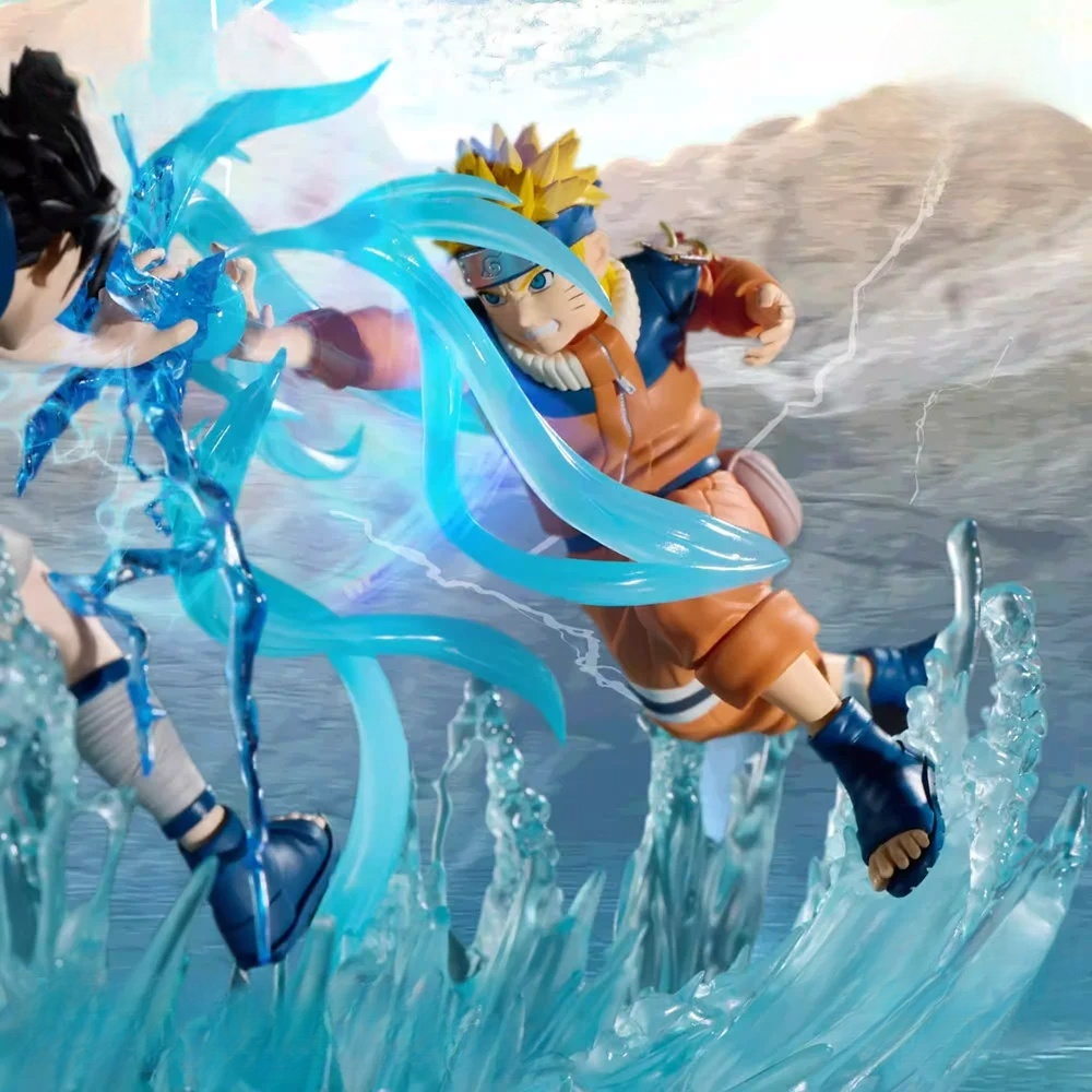 Original BandaiAnime Figure Naruto Combination Battle Naruto Uzumaki Uchiha Sasuke PVC Shippuden Action Figurine Toys