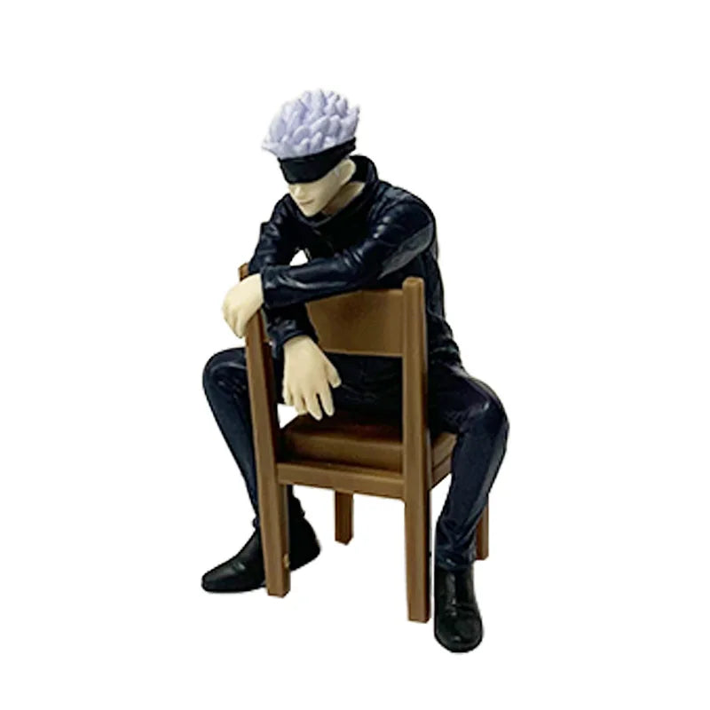 11cm Jujutsu Kaisen Gojo Satoru Figure – Rest Time Sitting Pose PVC Collectible Action Statue Toy Gift for Fans
