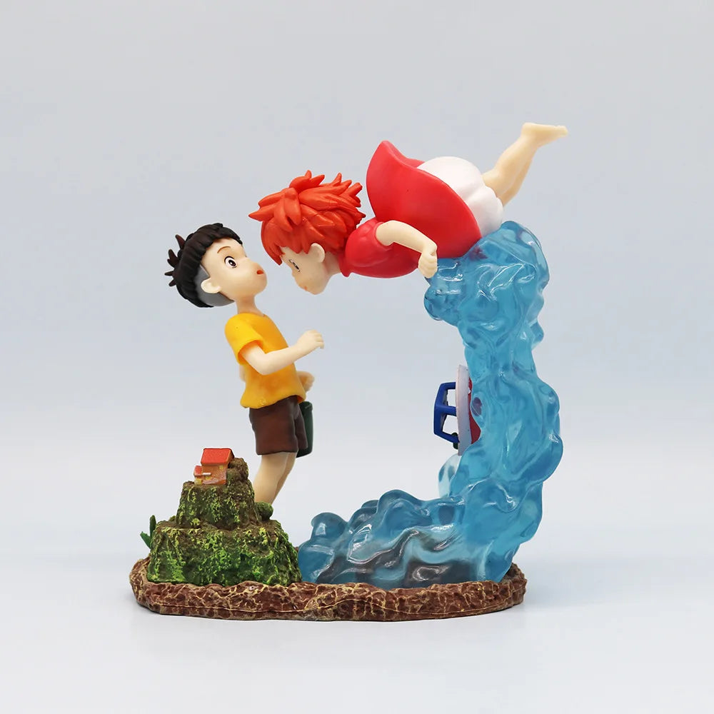 Cute Ocean Girl & Boy Figurine Set – Red Hair Mini Statue, Fantasy Anime Style PVC Model, Collectible Gift Toy for Desk & Display (15cm)