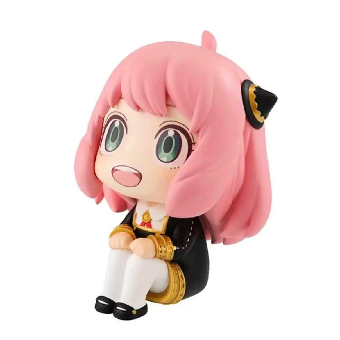 SPY x FAMILY Anya Forger Cute Sitting Anime Figure | 10cm Kawaii Q-Version PVC Collectible Tabletop Ornament Gift