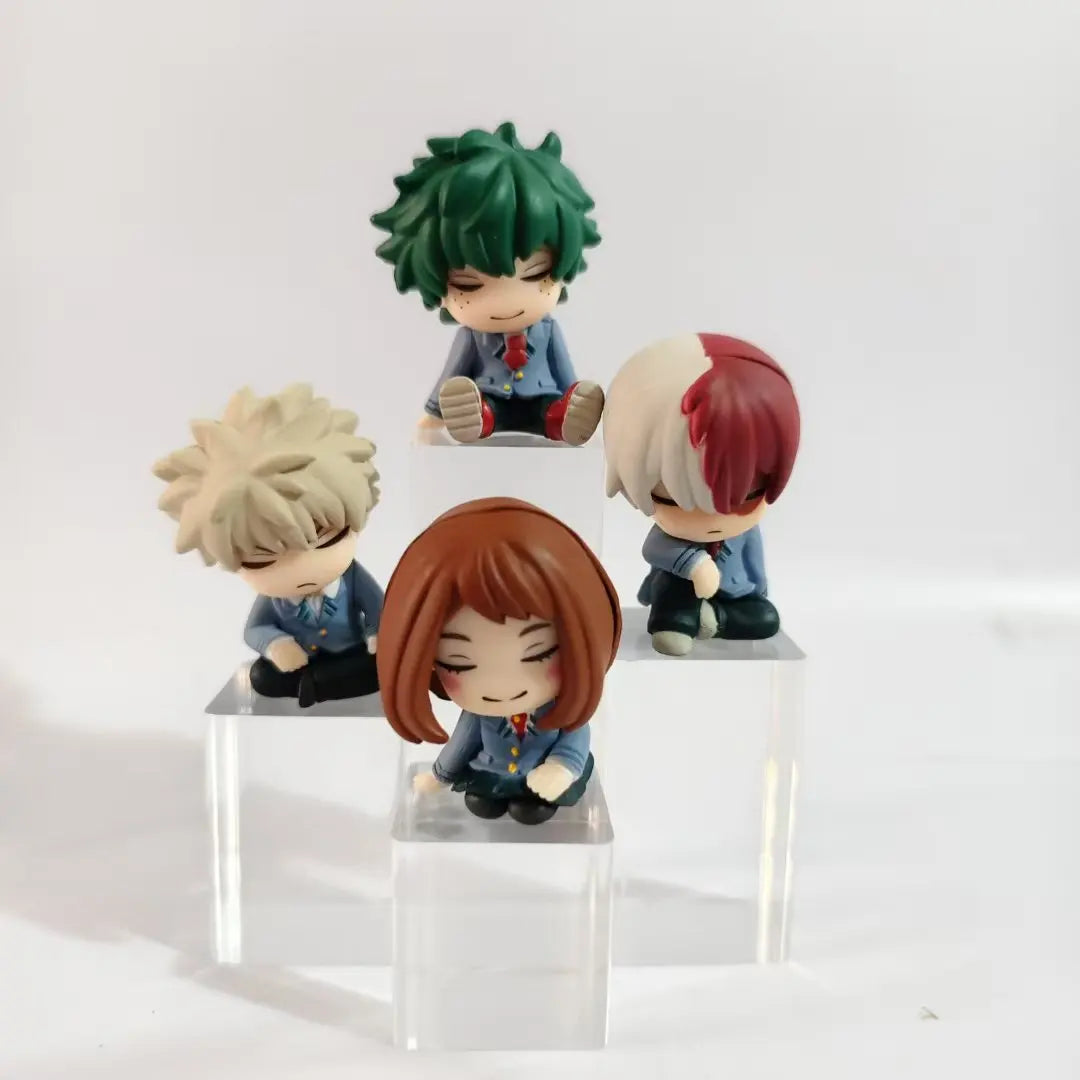 MHA 4PCS Cute Sleeping Figures — Mini PVC Anime Heroes Set | My Hero Academia Collectible Model Toys Gift