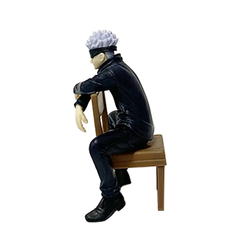 11cm Jujutsu Kaisen Gojo Satoru Figure – Rest Time Sitting Pose PVC Collectible Action Statue Toy Gift for Fans