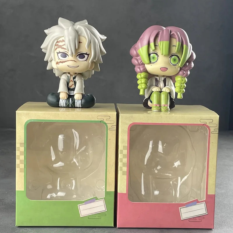Demon Slayer Anime Figure – Mitsuri Kanroji / Sanemi Shinazugawa | 10.5cm Cute Sitting PVC Collectible Model Toy Gift
