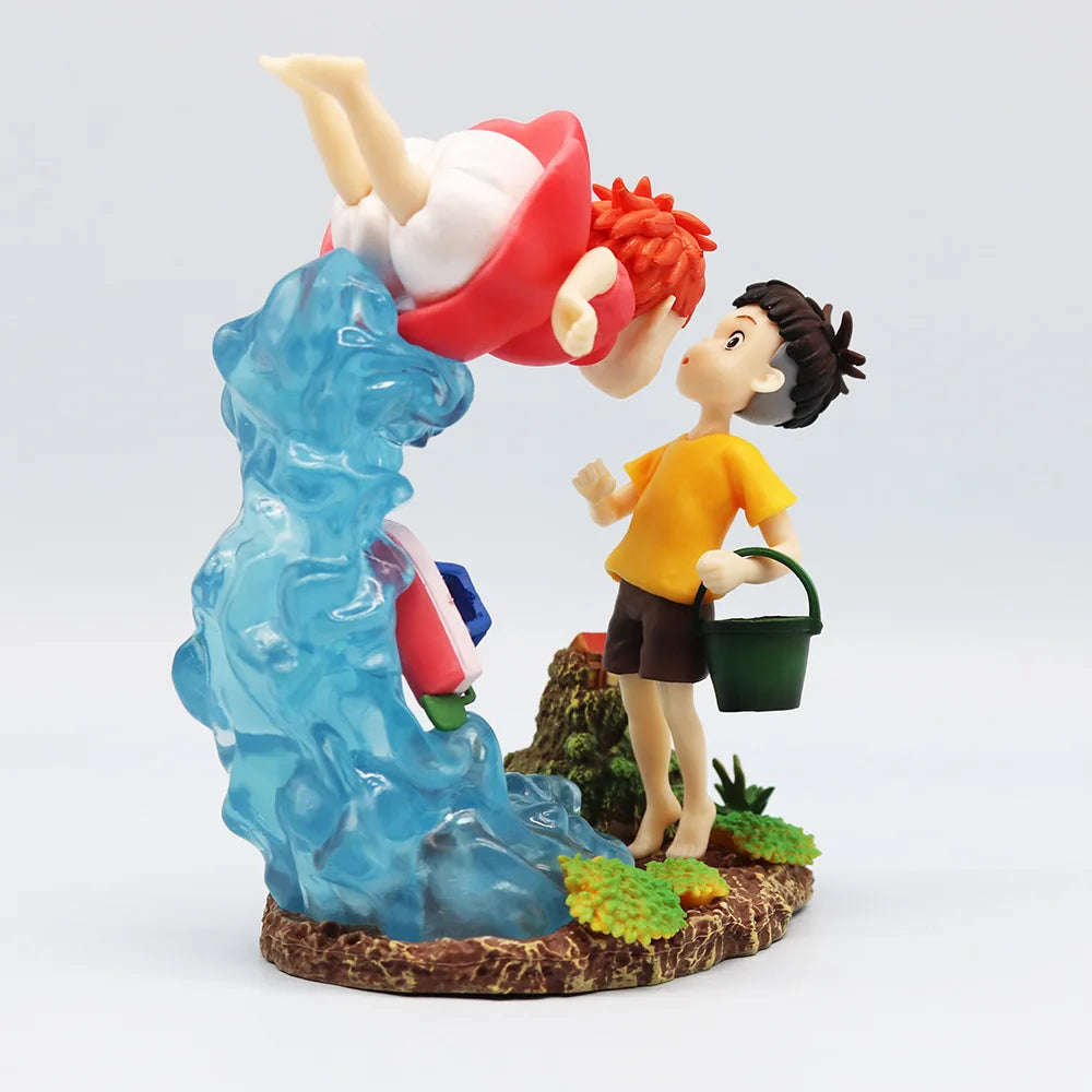 Cute Ocean Girl & Boy Figurine Set – Red Hair Mini Statue, Fantasy Anime Style PVC Model, Collectible Gift Toy for Desk & Display (15cm)
