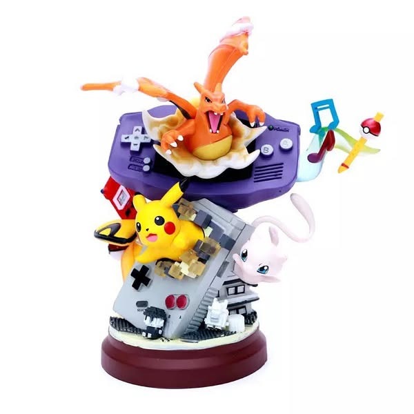 20cm pokemon Pikachu Anime Figure Pikachu Game Machine Model Gameboy Pika Mew Charizard Doll PVC Statue Ornament Decora Toy Gift