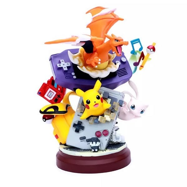 20cm pokemon Pikachu Anime Figure Pikachu Game Machine Model Gameboy Pika Mew Charizard Doll PVC Statue Ornament Decora Toy Gift