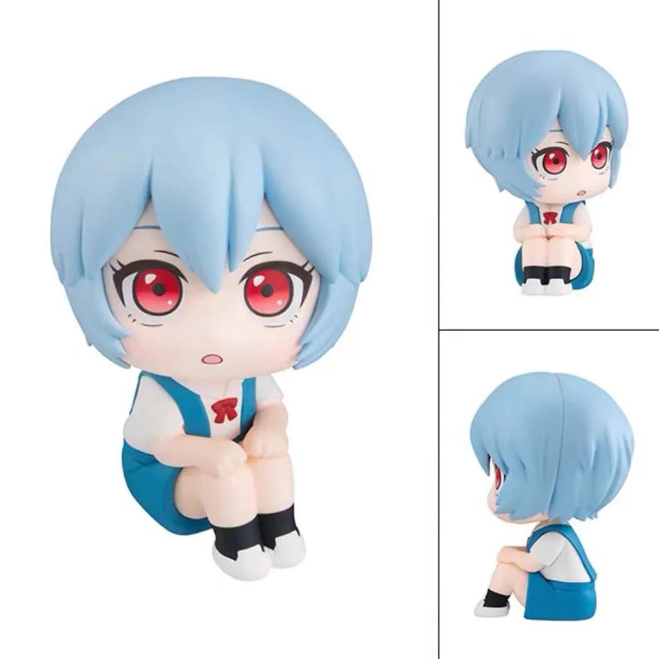 Evangelion Look Up Figure – Ayanami Rei / Asuka Langley | 10cm Cute Sitting PVC Anime Collectible Model Toy Gift