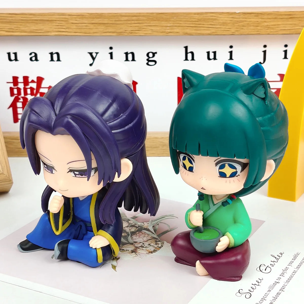 Maomao & Jinshi Sitting Figures – 11.5cm The Apothecary Diaries Anime Mini PVC Model Toys | Cute Home Decor Gift for Fans