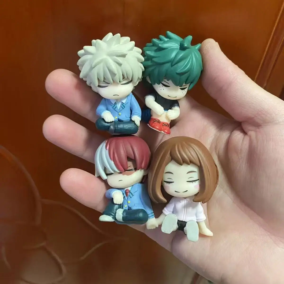 MHA 4PCS Cute Sleeping Figures — Mini PVC Anime Heroes Set | My Hero Academia Collectible Model Toys Gift
