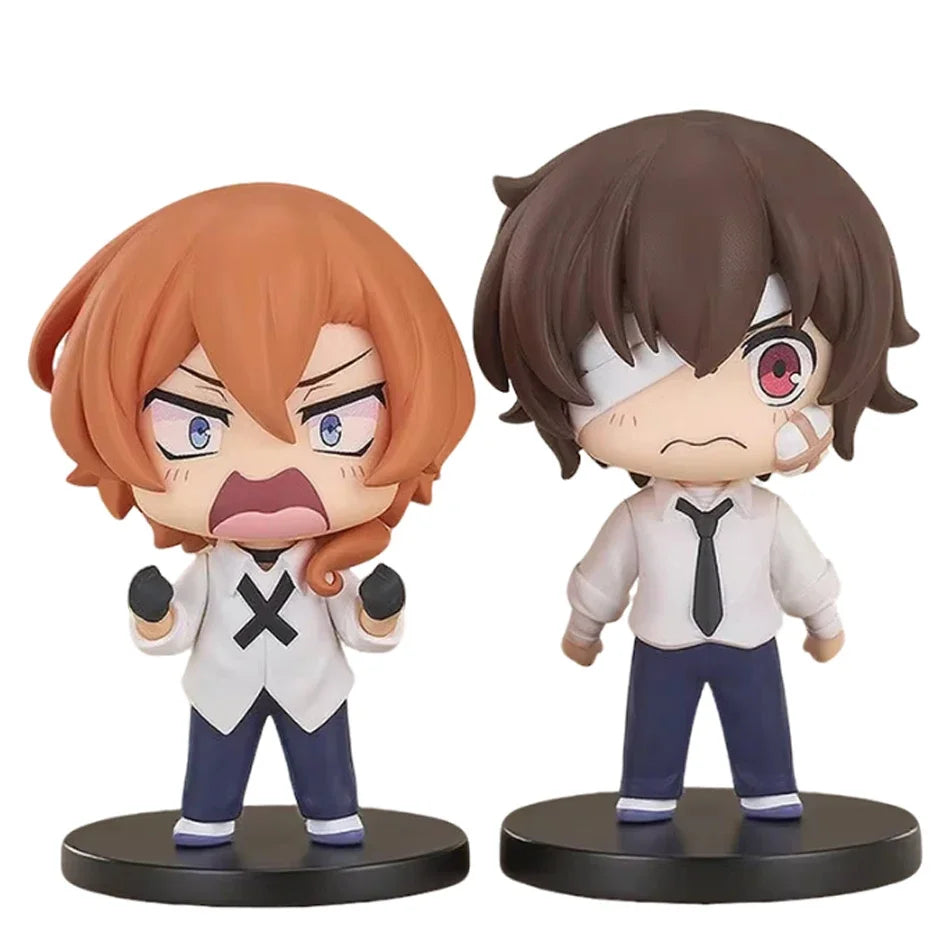 Bungou Stray Dogs Mini Figures – Dazai Osamu & Nakahara Chuuya 7cm | Cute Chibi PVC Model Collectible Anime Dolls