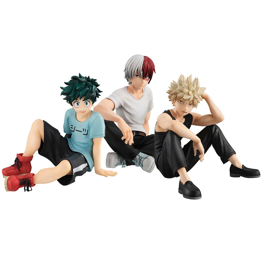 Anime MHA Heroes Figure Set – Todoroki Shoto, Midoriya Izuku & Bakugo Katsuki Cute PVC Action Model Toys Fan Collection Gifts