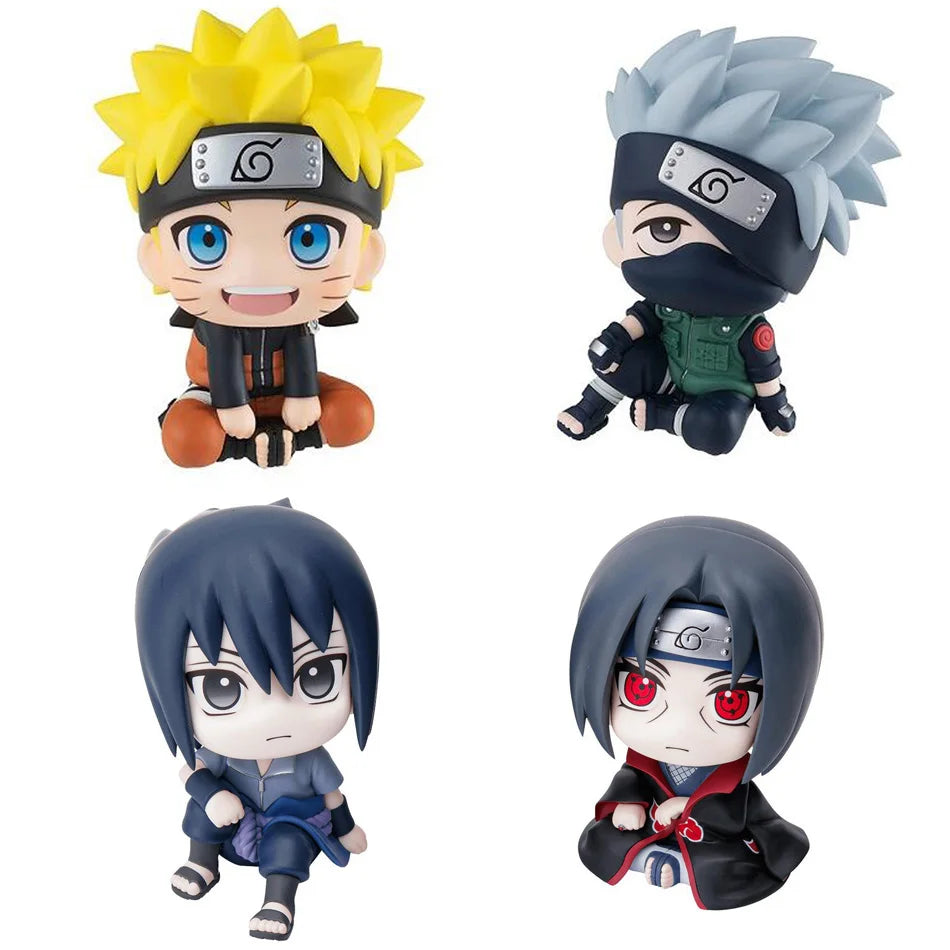 Naruto Anime Mini Figures – Naruto, Sasuke, Kakashi, Itachi | 9cm Cute Chibi PVC Action Model Collectible Toys