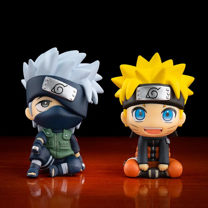 Naruto Anime Mini Figures – Naruto, Sasuke, Kakashi, Itachi | 9cm Cute Chibi PVC Action Model Collectible Toys