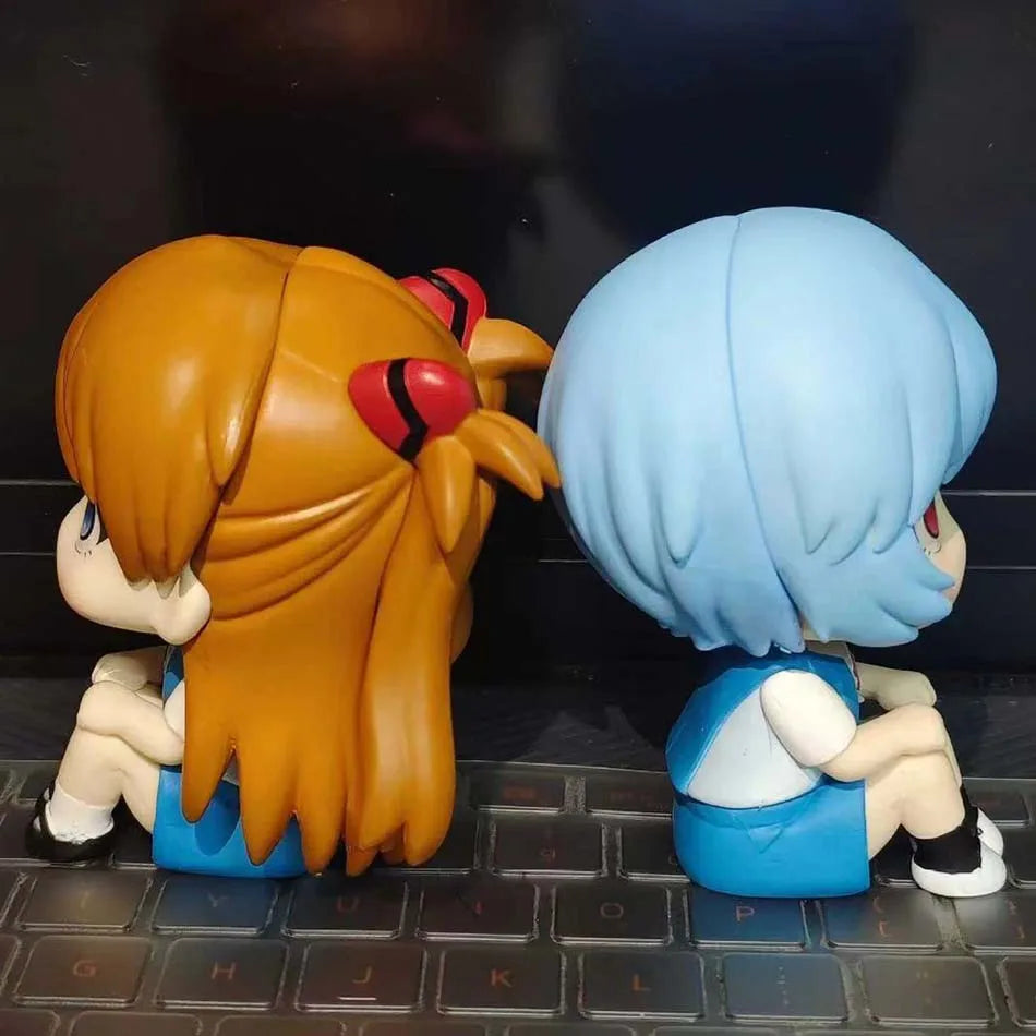 Evangelion Look Up Figure – Ayanami Rei / Asuka Langley | 10cm Cute Sitting PVC Anime Collectible Model Toy Gift