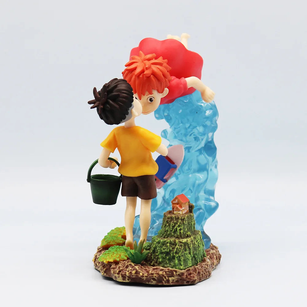 Cute Ocean Girl & Boy Figurine Set – Red Hair Mini Statue, Fantasy Anime Style PVC Model, Collectible Gift Toy for Desk & Display (15cm)