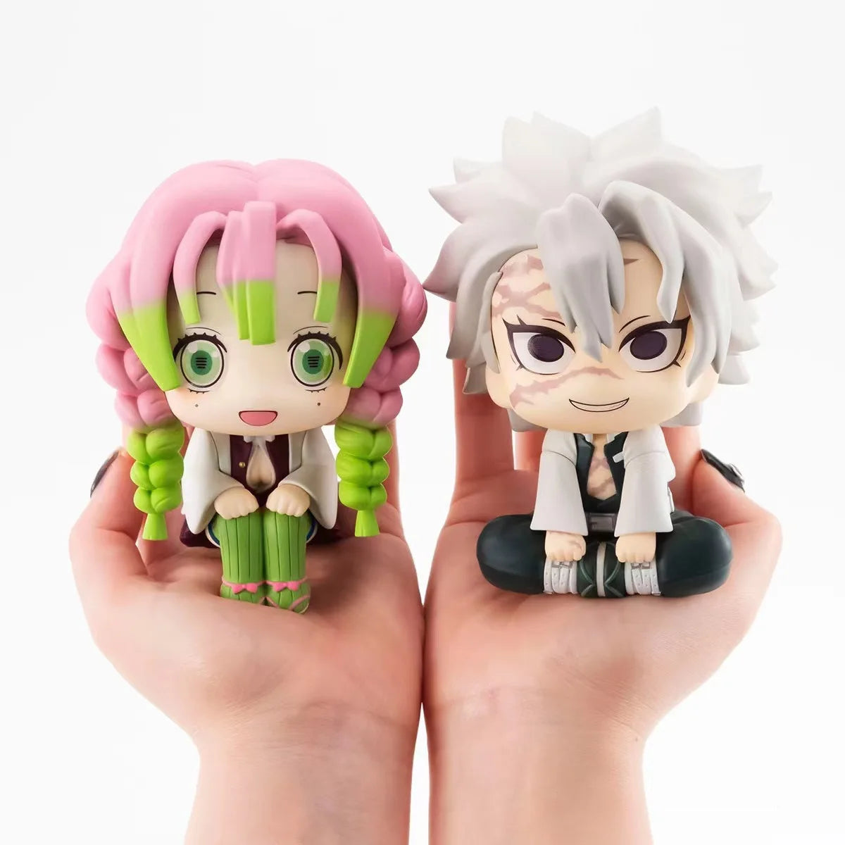 Demon Slayer Anime Figure – Mitsuri Kanroji / Sanemi Shinazugawa | 10.5cm Cute Sitting PVC Collectible Model Toy Gift