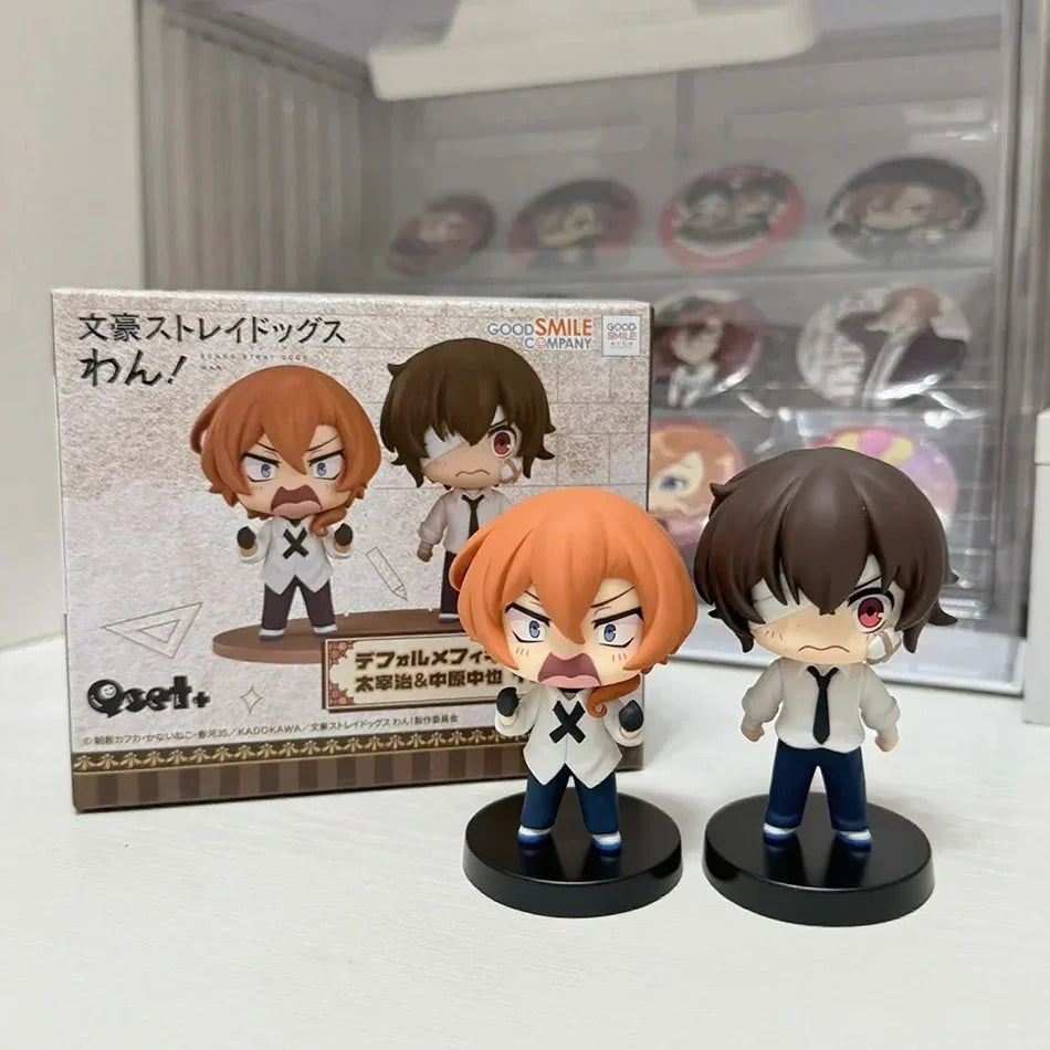 Bungou Stray Dogs Mini Figures – Dazai Osamu & Nakahara Chuuya 7cm | Cute Chibi PVC Model Collectible Anime Dolls