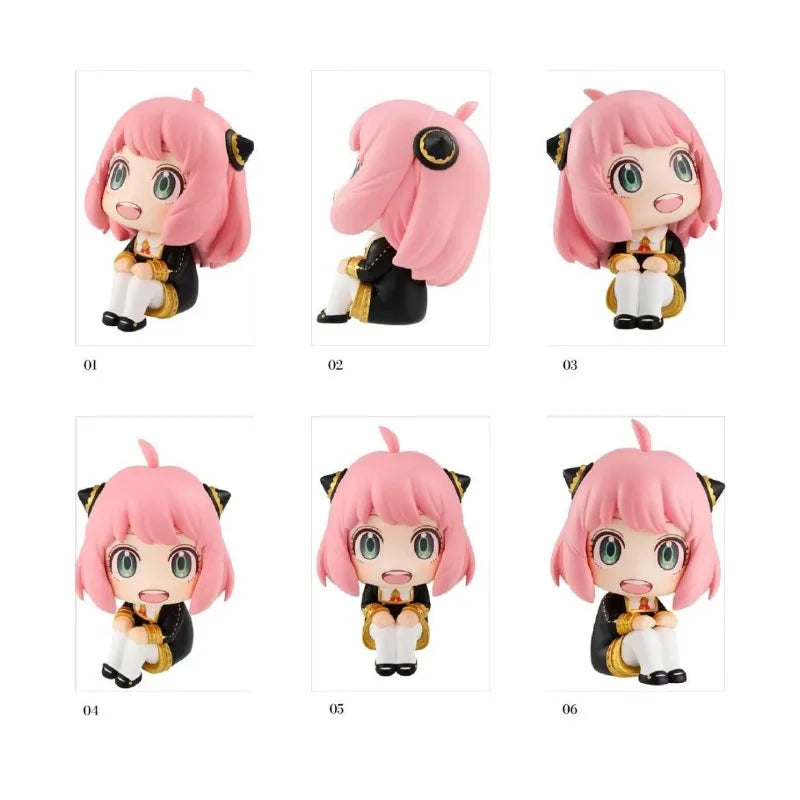 SPY x FAMILY Anya Forger Cute Sitting Anime Figure | 10cm Kawaii Q-Version PVC Collectible Tabletop Ornament Gift
