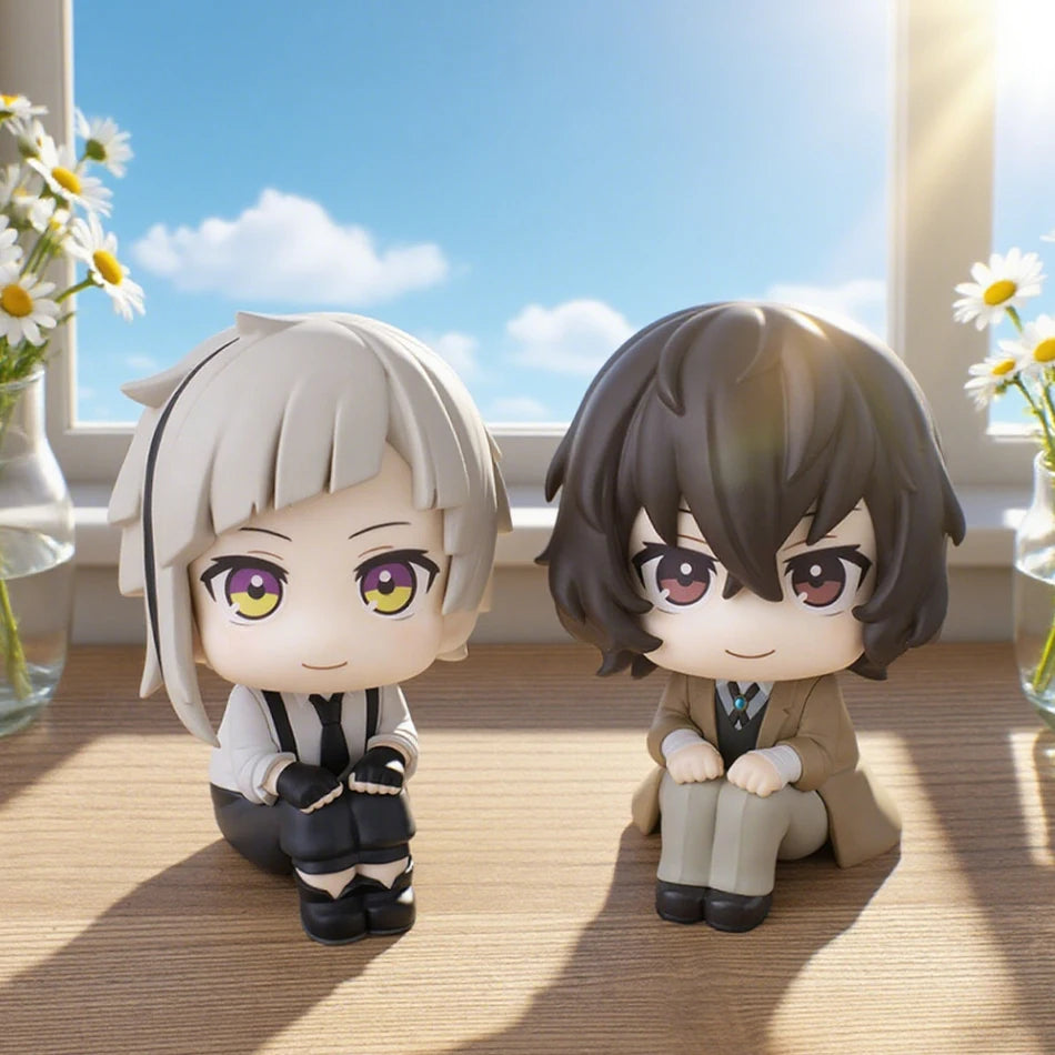 Bungou Stray Dogs Look Up Figures – Nakajima Atsushi & Dazai Osamu | Cute Q-Version Anime Model Collectibles Gift