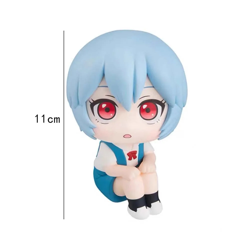 Evangelion Look Up Figure – Ayanami Rei / Asuka Langley | 10cm Cute Sitting PVC Anime Collectible Model Toy Gift