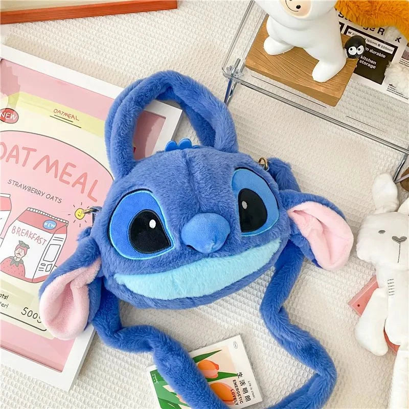 Lilo & Stitch Plush Toys Kawaii Plush Messenger Bag Girl Handbag Anime Stuffed Toys Children Cartoon Plushie Soft Bag