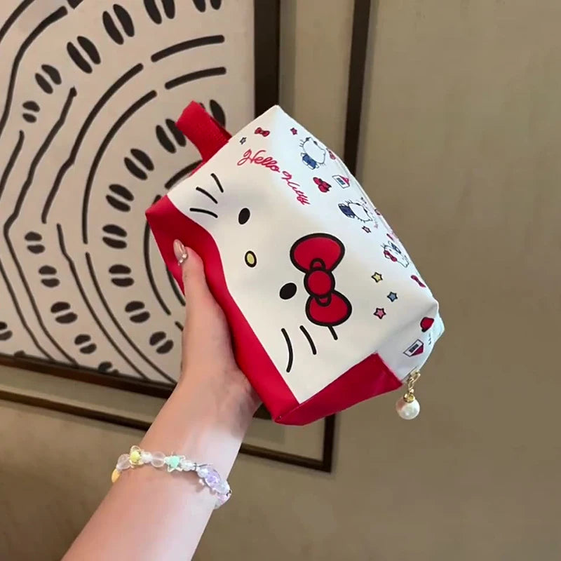 Sanrio Cute Cartoon Large Capacity Makeup Bag Small Outdoor Waterproof Portable Handheld Travel Storage Bag