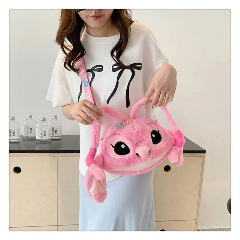 Lilo & Stitch Plush Toys Kawaii Plush Messenger Bag Girl Handbag Anime Stuffed Toys Children Cartoon Plushie Soft Bag