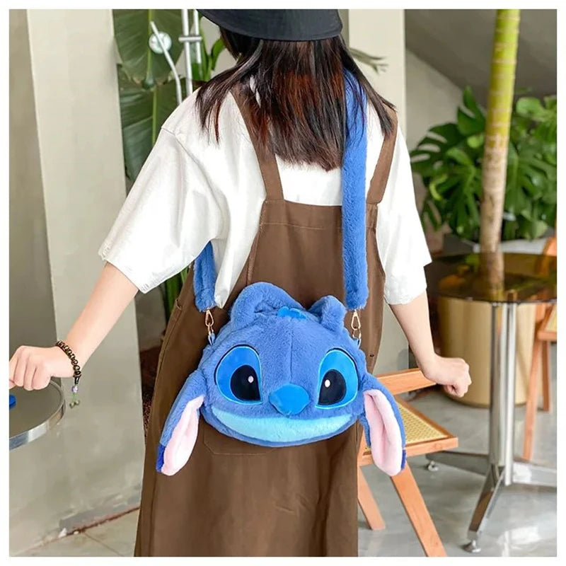 Lilo & Stitch Plush Toys Kawaii Plush Messenger Bag Girl Handbag Anime Stuffed Toys Children Cartoon Plushie Soft Bag