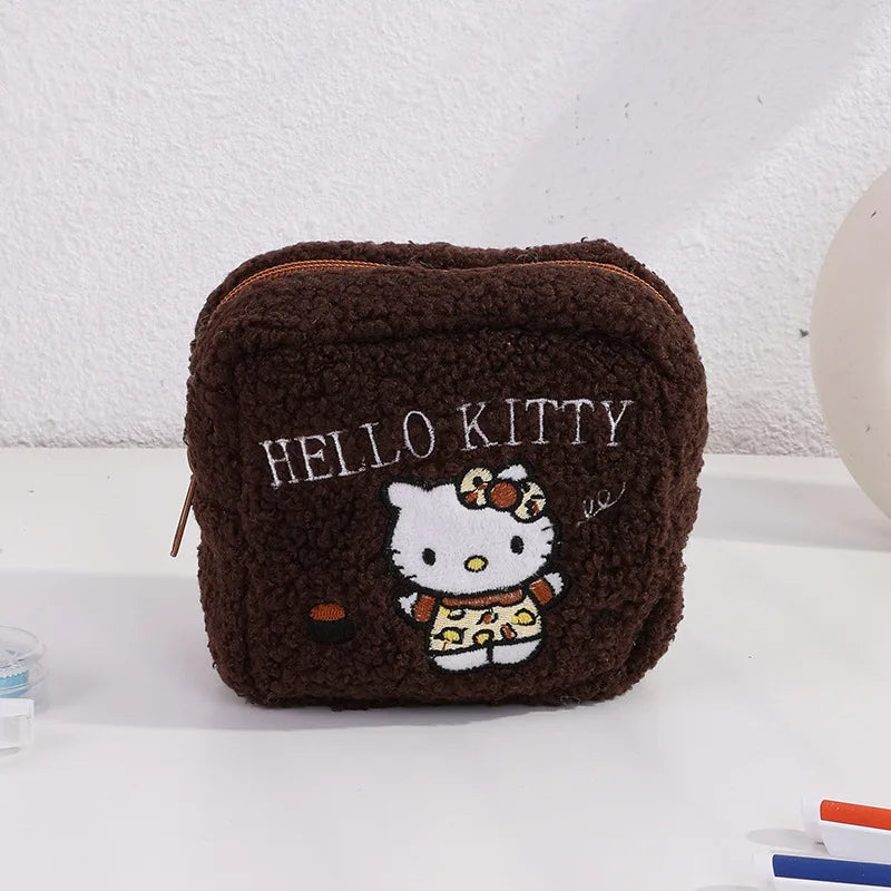 HelloKitty Plush Polaroid Cute Portable Embroidery Large Capacity Makeup Bag Storage High Beauty Toiletry Bag