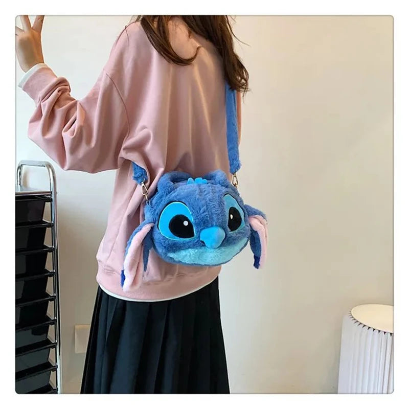 Lilo & Stitch Plush Toys Kawaii Plush Messenger Bag Girl Handbag Anime Stuffed Toys Children Cartoon Plushie Soft Bag