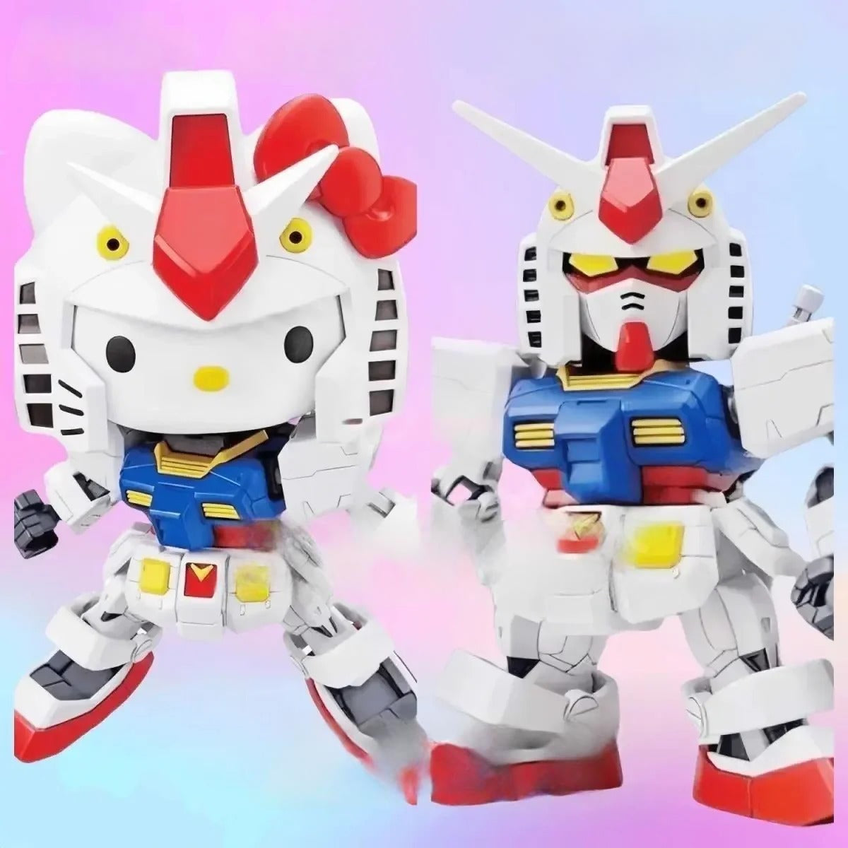 Gaogao Hello Kitty Rx-78-2sd Assembly Model  Anime Figures Statue Doll Collection Decorate Decor Kids Toys Gifts Doll