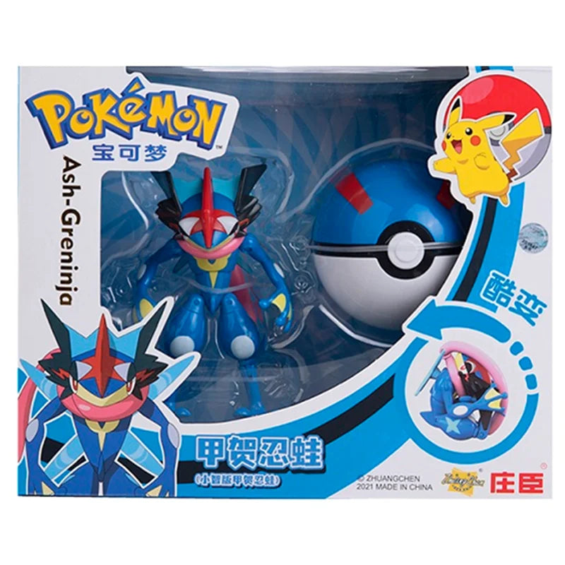 Pokemon Figures Box Pikachu Charizard Greninja Pocket Monster Pokeball Action Deformation Model Toys Gift
