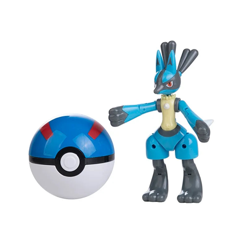 Pokemon Figures Box Pikachu Charizard Greninja Pocket Monster Pokeball Action Deformation Model Toys Gift