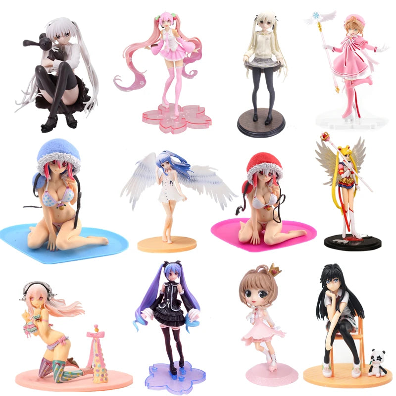 Hatsune Miku Anime Doll Pink Sakura Hatsune PVC Action Doll Sonoko Holding Rabbit Dome Girl Beautiful Girl Model Collection Toy